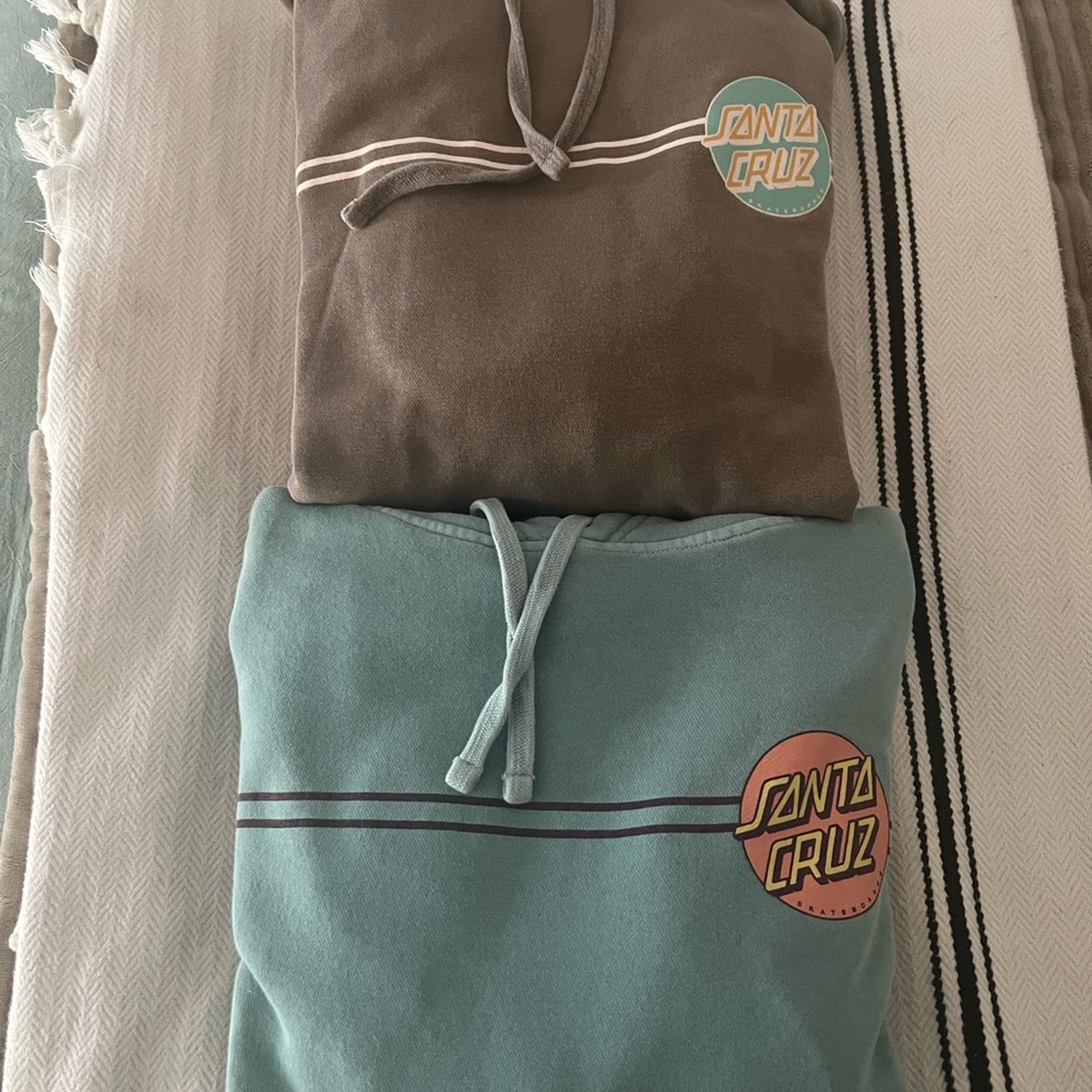 X2 Santa Cruz Hoodies in Brown and Teal